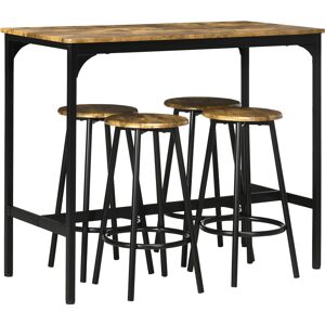 HOMCOM Five-Piece Industrial-Style Bar Table Set - Brown/Black Aosom UK HOMCOM Five-Piece Industrial-Style Bar Table Set - Brown/Black Aosom UK