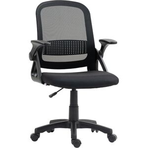 HOMCOM Breathable Mesh Office Chair, Ergonomic Swivel Computer Chair with Flip-up Armrests, Lumbar Back Support for Home/Office, Black HOMCOM Breathable Mesh Office Chair, Ergonomic Swivel Computer Chair with Flip-up Armrests, Lumbar Back Support for Home/Office, Black