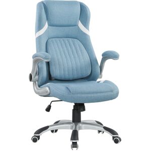 Vinsetto Linen-Look Office Chair, with Adjustable Height and Tension, Cat Scratch Resistant, Blue Aosom UK Vinsetto Linen-Look Office Chair, with Adjustable Height and Tension, Cat Scratch Resistant, Blue Aosom UK