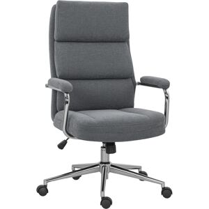 HOMCOM Executive Office Chair, Linen Fabric Computer Desk Chair with Double-Layer Back Cushion, Tilt Function, Height Adjustable for Home, Charcoal Grey HOMCOM Executive Office Chair, Linen Fabric Computer Desk Chair with Double-Layer Back Cushion, Tilt Function, Height Adjustable for Home, Charcoal Grey