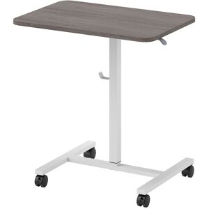 HOMCOM Height Adjustable Standing Desk, Pneumatic Sit Stand Desk for Laptop, Mobile Overbed Table with Wheels and Headphone Hook, Grey Aosom UK HOMCOM Height Adjustable Standing Desk, Pneumatic Sit Stand Desk for Laptop, Mobile Overbed Table with Wheels and Headphone Hook, Grey Aosom UK