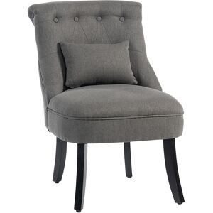HOMCOM Fabric Single Sofa Dining Chair Tub Chair Upholstered W/ Pillow Solid Wood Leg Home Living Room Furniture, Cat Scratch Anti, Charcoal Grey HOMCOM Fabric Single Sofa Dining Chair Tub Chair Upholstered W/ Pillow Solid Wood Leg Home Living Room Furniture, Cat Scratch Anti, Charcoal Grey