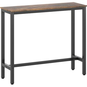 HOMCOM Rectangular Bar Table, Wood Effect Pub Coffee Table for Small Space, Breakfast Dining, Kitchen, Industrial, Rustic Brown HOMCOM Rectangular Bar Table, Wood Effect Pub Coffee Table for Small Space, Breakfast Dining, Kitchen, Industrial, Rustic Brown