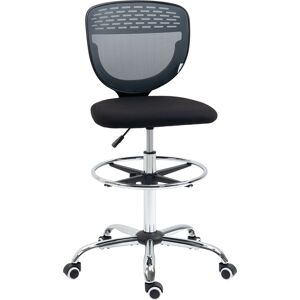 Vinsetto Ergonomic Draughtsman Chair: Armless Swivel Office Chair, Mesh Back with Lumbar Support & Foot Ring, Grey Aosom UK Vinsetto Ergonomic Draughtsman Chair: Armless Swivel Office Chair, Mesh Back with Lumbar Support & Foot Ring, Grey Aosom UK