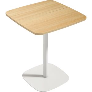 HOMCOM Small Dining Table, 60 cm Square Kitchen Table with Wood-veneer Top and Steel Base - Natural Wood Finish HOMCOM Small Dining Table, 60 cm Square Kitchen Table with Wood-veneer Top and Steel Base - Natural Wood Finish