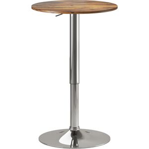 HOMCOM Round Bar Table, 360 Degree Swivel Counter Pub Table with Adjustable Height, for Kitchen, Cafe, Rustic Brown HOMCOM Round Bar Table, 360 Degree Swivel Counter Pub Table with Adjustable Height, for Kitchen, Cafe, Rustic Brown