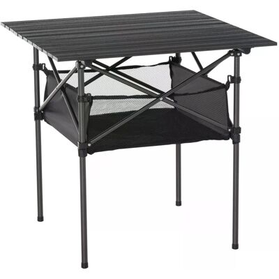 Folding Camping Table with Mesh Storage Bag Lightweight Aluminum Picnic Desk,Roll Up Tabletop with Carring Bag by Outsunny Aosom UK Folding Camping Table with Mesh Storage Bag Lightweight Aluminum Picnic Desk,Roll Up Tabletop with Carring Bag by Outsunny Aosom UK