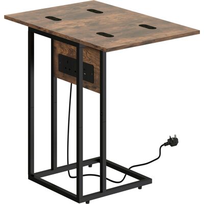 HOMCOM Compact Table with Charging Station & Foldable Top, Home Storage Table for Living Room & Bedroom, Rustic Brown Aosom UK HOMCOM Compact Table with Charging Station & Foldable Top, Home Storage Table for Living Room & Bedroom, Rustic Brown Aosom UK