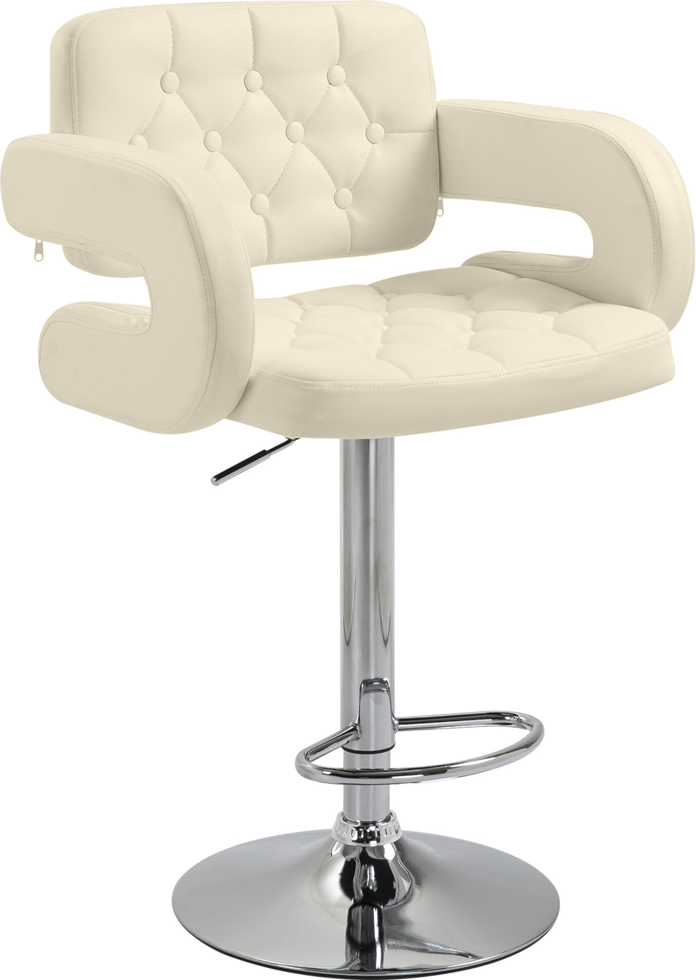 HOMCOM PU Leather Upholstered Swivel Bar Chair, Height Adjustable Barstool with Back, Armrest, Footrest for Kitchen, Counter Bar Stool Aosom UK