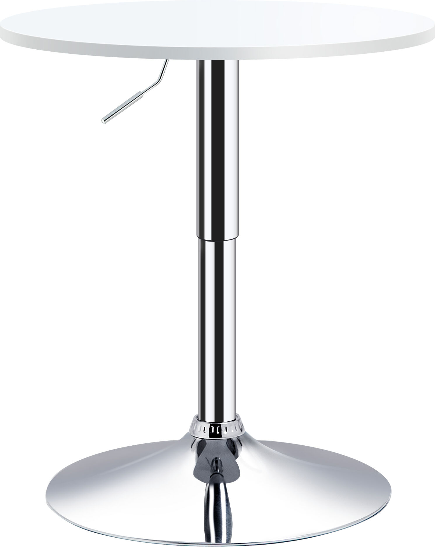 HOMCOM Adjustable Round Bistro Table, Bar Table with Swivel Top, Metal Frame, Stylish Pub Table for Kitchen, White Aosom UK
