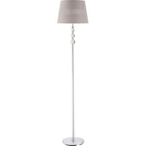 HOMCOM Floor Lamp with Hollow Out Fabric Shade, Chrome Base, Elegant Decoration for Bedroom, Living Room, Study, Grey