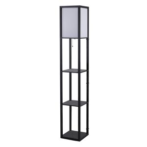 HOMCOM Modern Shelf Floor Lamp Soft Light 4-tier Open Shelves Living Room Storage Display