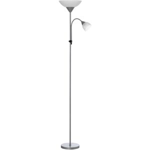HOMCOM Modern Floor Reading Lamp 2 Adjustable Heads Light Steel Base Living Room Bedroom Office, 179.5cm Aosom UK