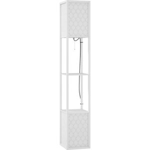 HOMCOM Floor Lamp with Shelves, Dual Light, Modern Tall Standing Lamps, with Pull Chain Switch (Bulb not Included), White Aosom UK