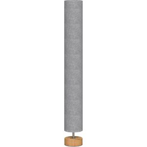 HOMCOM LED Floor Lamp for Living Room, 120cm Modern Standing Lamp with 3000K/4500K/6500K Colour Temperatures, Linen Shade and Wooden Base, Grey