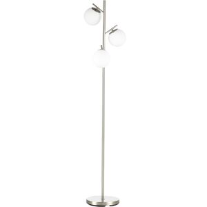 HOMCOM 3-Light Tree Floor Lamps for Living Room, Modern Standing Lamp for Bedroom with Globe Lampshade, Steel Base, (Bulb not Included), Silver HOMCOM 3-Light Tree Floor Lamps for Living Room, Modern Standing Lamp for Bedroom with Globe Lampshade, Steel Base, (Bulb not Included), Silver
