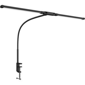 HOMCOM LED Desk Lamp with Clamp, Double Head Table Lamp with 3 Colour Modes & 10 Brightness Levels, Flexible Gooseneck Reading Desk Light with Timer and Memory Function for Study, Office, Work, Black HOMCOM LED Desk Lamp with Clamp, Double Head Table Lamp with 3 Colour Modes & 10 Brightness Levels, Flexible Gooseneck Reading Desk Light with Timer and Memory Function for Study, Office, Work, Black