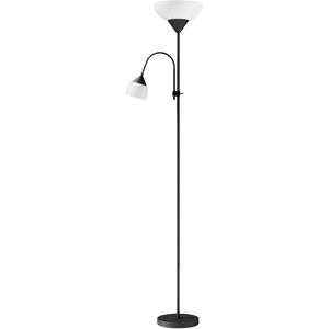 HOMCOM LED Floor Lamp for Living Room, 180cm Tall Standing Lamp, Mother and Child Uplighter with Adjustable Gooseneck, Black HOMCOM LED Floor Lamp for Living Room, 180cm Tall Standing Lamp, Mother and Child Uplighter with Adjustable Gooseneck, Black
