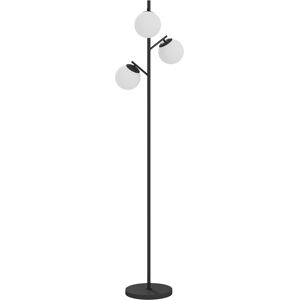 HOMCOM 3-Light Tree Floor Lamps for Living Room, Modern Standing Lamp for Bedroom with Globe Lampshade, Steel Base, Bulb not Included, Black HOMCOM 3-Light Tree Floor Lamps for Living Room, Modern Standing Lamp for Bedroom with Globe Lampshade, Steel Base, Bulb not Included, Black