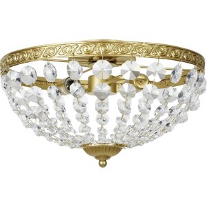 HOMCOM Crystal Chandelier Ceiling Light with 168 Octagonal Beads, Vintage 2-Light Flush Mount Ceiling Light for Living Room, Bedroom, Hallway, Dining Room, Gold Tone HOMCOM Crystal Chandelier Ceiling Light with 168 Octagonal Beads, Vintage 2-Light Flush Mount Ceiling Light for Living Room, Bedroom, Hallway, Dining Room, Gold Tone