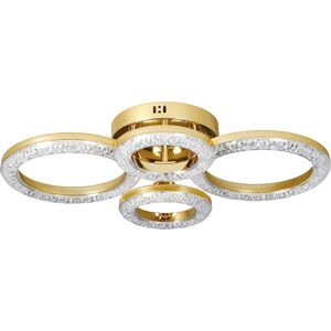 HOMCOM LED Ceiling Light, Modern 4 Rings Ceiling Lamp with Wall Switch Control, 40W 4350lm Flush Mount Ceiling Light with 3500K/4500K/6000K Colour Temperatures for Living Room, Bedroom, Gold Tone HOMCOM LED Ceiling Light, Modern 4 Rings Ceiling Lamp with Wall Switch Control, 40W 4350lm Flush Mount Ceiling Light with 3500K/4500K/6000K Colour Temperatures for Living Room, Bedroom, Gold Tone