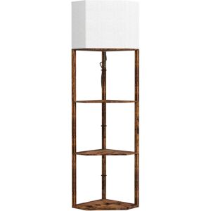 HOMCOM Corner Floor Lamp with Shelves, Modern Tall Standing Lamp with Chain Switch for Living Room, Bedroom, Bulb Not Included, Rustic Brown HOMCOM Corner Floor Lamp with Shelves, Modern Tall Standing Lamp with Chain Switch for Living Room, Bedroom, Bulb Not Included, Rustic Brown