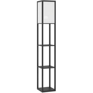 HOMCOM Floor Lamp with Shelves, 3 Layer Column Modern Standing Lamp for Living Room, Bedroom, Office, Bulb not Included, Black HOMCOM Floor Lamp with Shelves, 3 Layer Column Modern Standing Lamp for Living Room, Bedroom, Office, Bulb not Included, Black