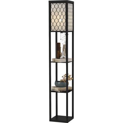HOMCOM Shelf Floor Lamp Modern Standing Lamp for Living Room Light with 4-tier Open Shelves Large Storage Display Aosom UK HOMCOM Shelf Floor Lamp Modern Standing Lamp for Living Room Light with 4-tier Open Shelves Large Storage Display Aosom UK
