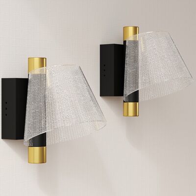 HOMCOM Led Wall Lamp 2 Pack, 5W Modern Indoor Starry Wall Light, Colour Temperature Adjustable 3000K/4000K/6500K, for Bedroom, Living Room, Hallway, Stairs, Black HOMCOM Led Wall Lamp 2 Pack, 5W Modern Indoor Starry Wall Light, Colour Temperature Adjustable 3000K/4000K/6500K, for Bedroom, Living Room, Hallway, Stairs, Black