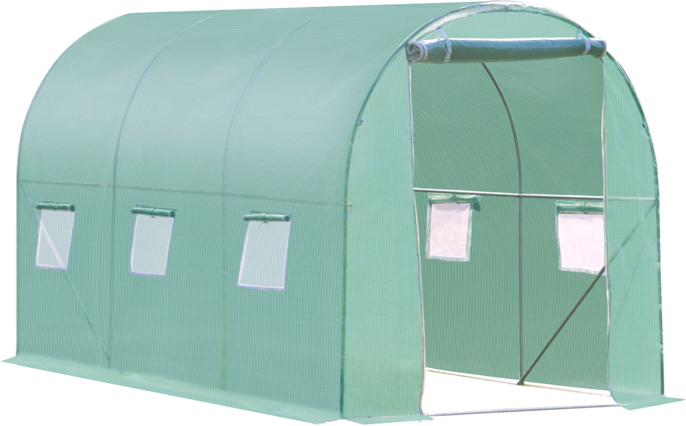 Outsunny Walk in Polytunnel Outdoor Garden Greenhouse with Windows and Door (3 x 2M)