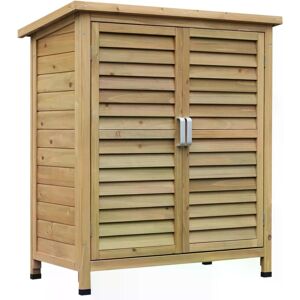 Outsunny Garden Storage Unit Solid Fir Wood Garage Organisation Sturdy Cabinet Outdoor