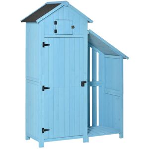 Outsunny Garden Shed Wooden Firewood House Storage Cabinet Waterproof Asphalt Roof Tool Organizer with Lockable Door, 180 x 130 x 55 cm