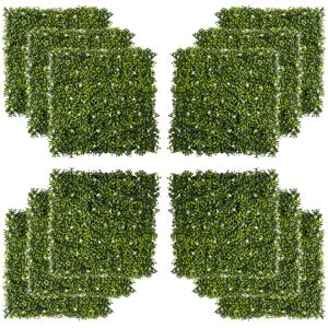 Outsunny 12PCS Artificial Boxwood Wall Panels 50cm x 50cm Grass Privacy Fence Screen Faux Hedge Greenery Backdrop Encrypted Milan Grass