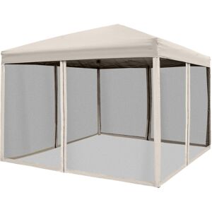 Outsunny 3x3m Pop Up Gazebo W/ Mesh Walls-Tan