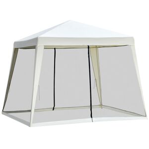 Outsunny 3x3m Outdoor Gazebo Tent W/Mesh Screen Walls-Cream white