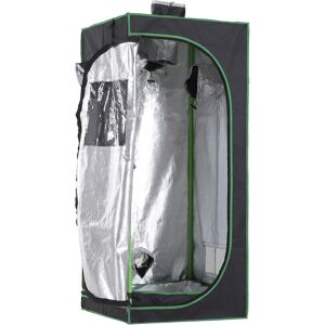 Outsunny Hydroponic Plant Grow Tent  W/ Window Tool Bag, 60L x 60W x 140Hcm-Black/Green