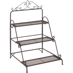 Outsunny 3 Tier Stair Style Metal Plant Stand, Flower Pot Holder Display Shelf, Storage Organizer Rack for Indoor Outdoor Patio Balcony Yard