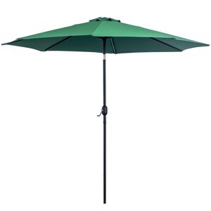 Outsunny Tilting Parasol, 3m Garden Umbrella with 8 Ribs, Tilt Function & Crank Handle for Outdoor Shade, Green