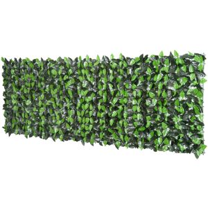 Outsunny Artificial Leaf Hedge Screen Privacy Fence Panel for Garden Outdoor Indoor Decor 3M x 1M Light Green and Dark Green