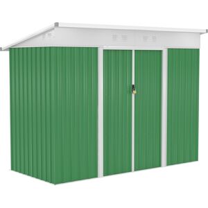 Outsunny 7.6 x 4.3ft Garden Storage Shed w/ Sliding Door Ventilation Window Sloped Roof Gardening Tool Storage Green