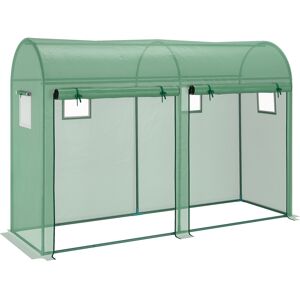 Outsunny Garden Plant Tomato Growth Greenhouse W/ Double Doors & 4 Windows  PE Cover Steel Frame Green, 3L x 1W x 2H (m)