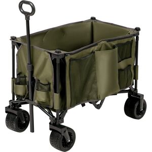 Outsunny Collapsible Garden Trolley, Folding Camping Cart, Outdoor Utility Wagon with Steel Frame, Green