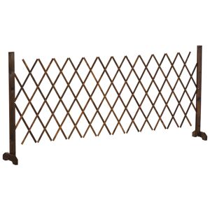 Outsunny Freestanding Garden Fencing, Expanding Fence Trellis, Movable Scissor Grid, Foldable Garden Screen Panel, 225L x