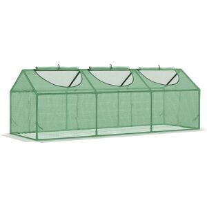 Outsunny Mini Greenhouse, Small Plant Grow House for Outdoor with Durable PE Cover, Observation Windows, 180 x 60 x 60 cm, Green