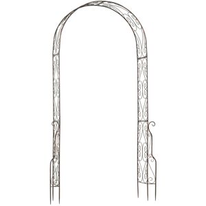 Outsunny Metal Decorative Garden Rose Arch Arbour Trellis for Climbing Plants Support Archway Wedding Gate 120L x 30W x 226H (cm)