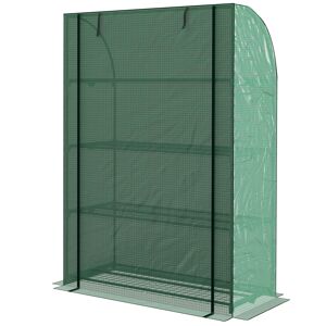 Outsunny Portable Mini Greenhouse, 4 Tier with PE Reinforced Cover and Roll-up Door, Green, 170H x 120W x 50Dcm