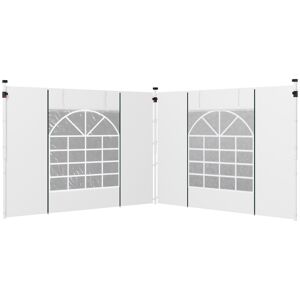 Outsunny Replacement Gazebo Side Panels with Windows and Doors, 2 Pack, for 3x3(m) or 3x6m Pop Up Gazebo, White