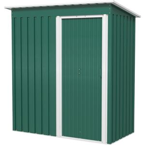 Outsunny 5 x 3ft Garden Storage Shed with Sliding Door and Sloped Roof Outdoor Equipment Tool Garden, Green