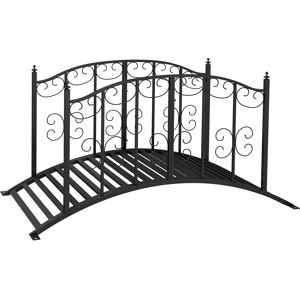 Outsunny 1.2M Metal Decorative Scrollwork Arch Garden Bridge, Black