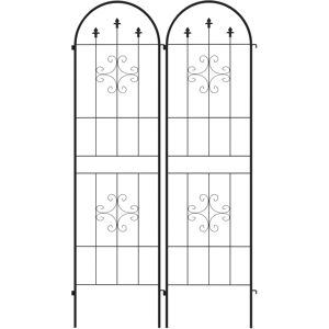 Outsunny Metal Trellis Set of 2, Garden Trellis for Climbing Plants Support Frames, Arrow Design